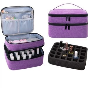 30 Bottles Essential Oil Case Nail Polish Carry Case Bag Storage Double Layer
